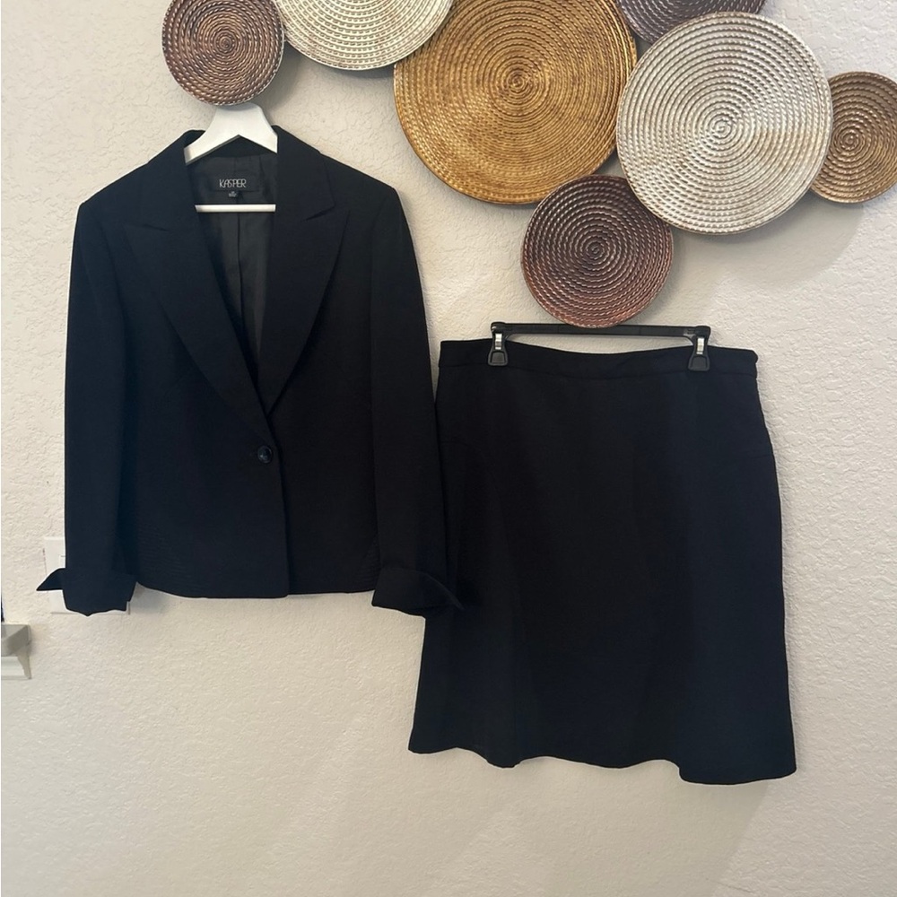 Kasper Black Women's Skirt Suit Blazer & Skirt